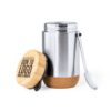 Fiambrera de bambú y acero vertical 450ml