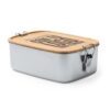 Fiambrera de acero inoxidable tapa de bambú 1L