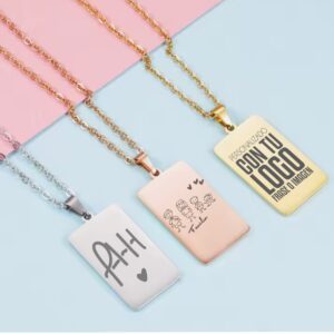 Colgante rectangular de acero inoxidable