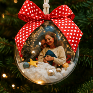 Bola de Navidad transparente personalizada con foto